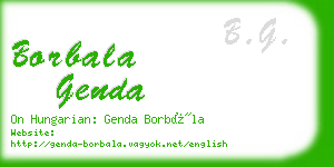 borbala genda business card